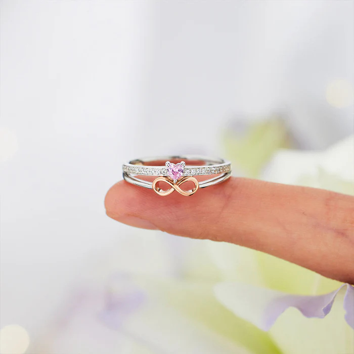 Jeulia Bague Cœur Amour Infini Deux Tons Argent Sterling