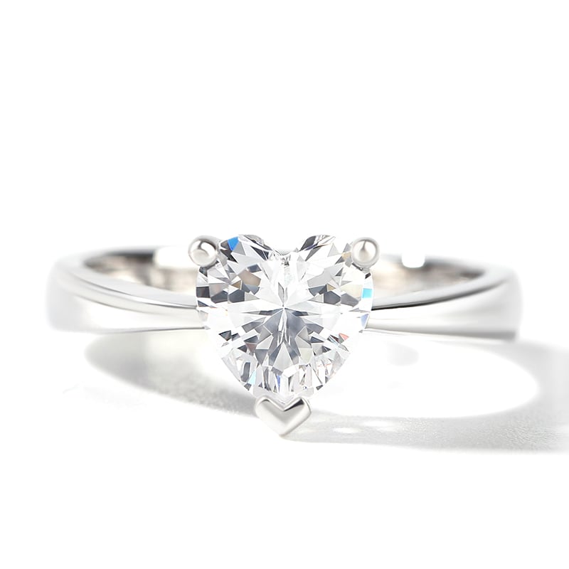 Jeulia Heart Cut Sterling Silver Ring