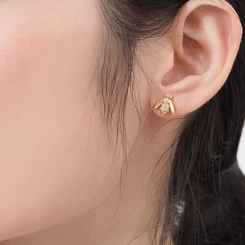 Jeulia Bee&Leaf Sterling Silver Mismatched Earrings