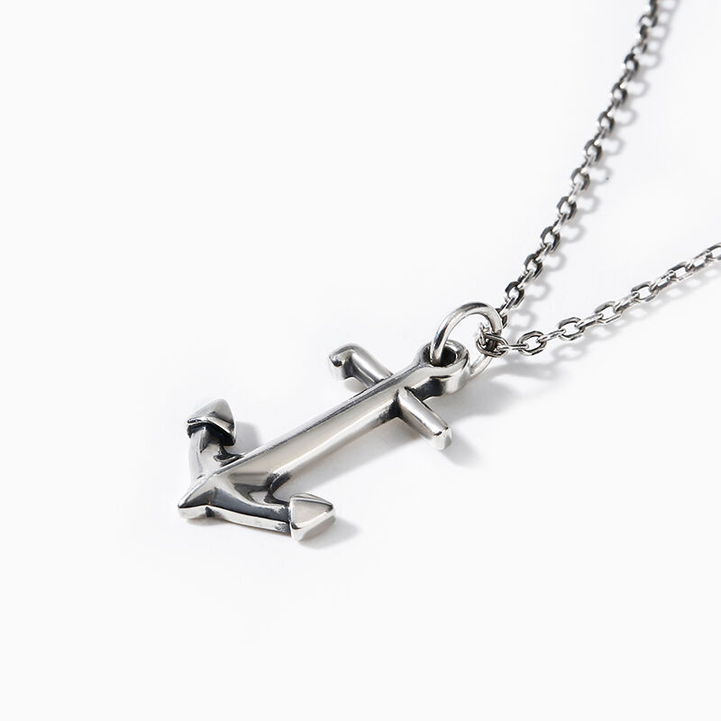 Jeulia Anchor Design Sterling Silver Necklace