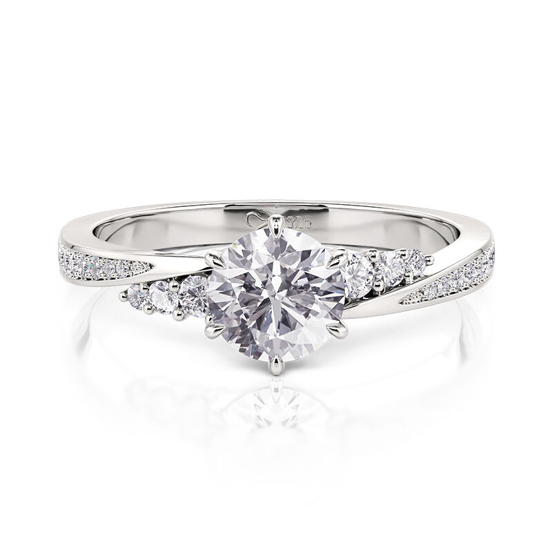 Personalized 2-Name Twist Ring - Adjustable Open Promise Ring In Tempered Silver, Custom Engraved Gift