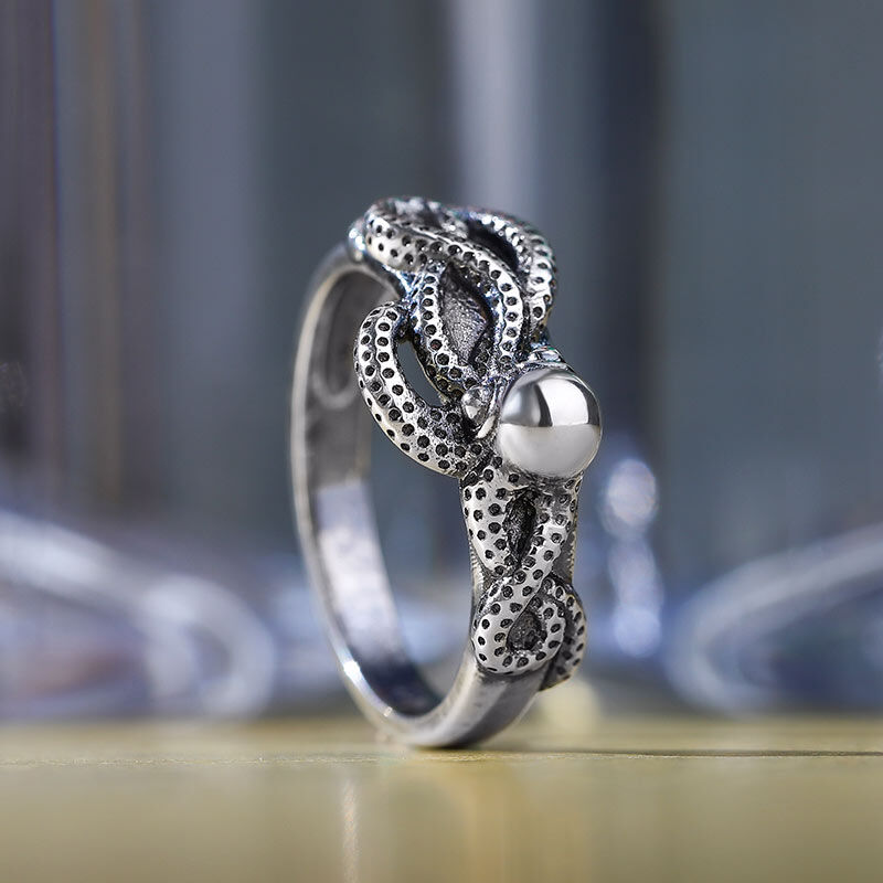 Jeulia Octopus Design Sterling Silver Ring
