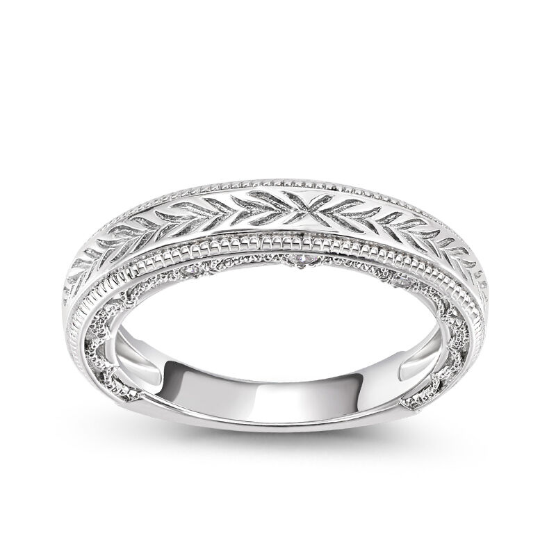 Vintage Carving Sterling Silver Women's Band