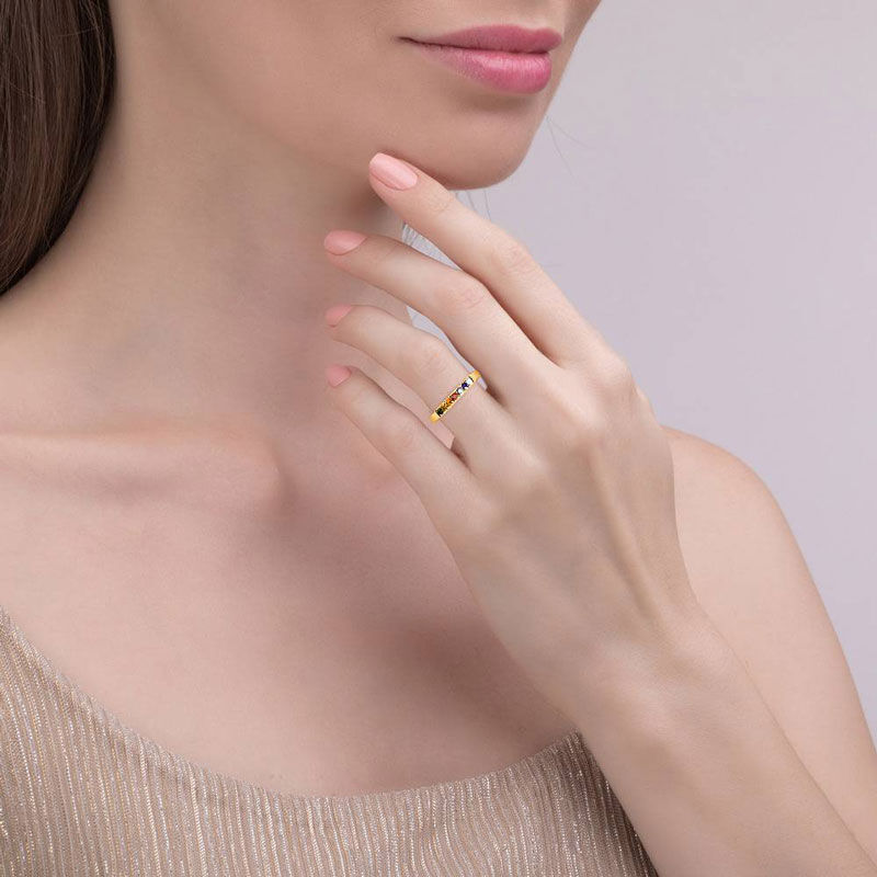 جوليا خاتم من الفضة الإسترليني بألوان قوس قزح متعدد الأحجار