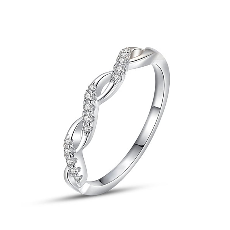 Jeulia Simple Ripple Twisted Wedding Band