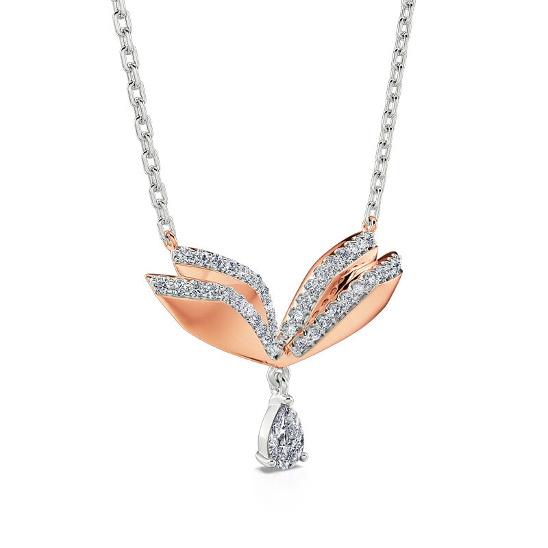 Jeulia "Flying Wings" Butterfly Design Sterling Silver Necklace