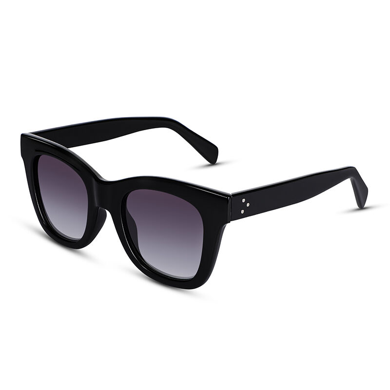 Jeulia Okulary przeciwsłoneczne kwadratowe czarno-szare gradientowe Unisex