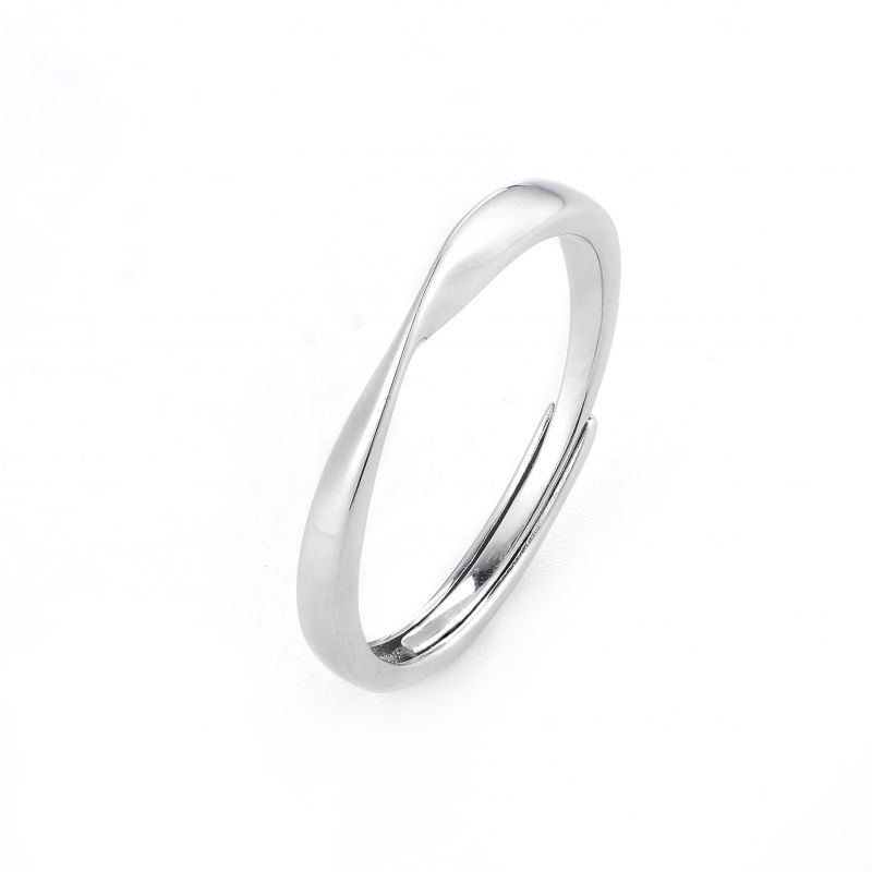 Jeulia Mobius Sterling Silver Couple Rings