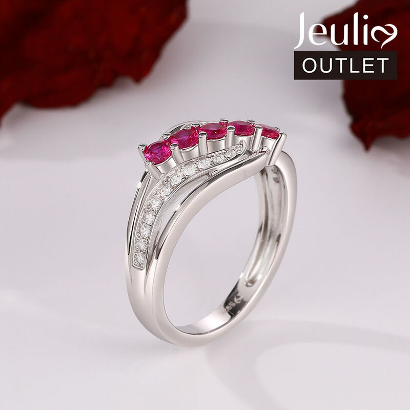 Jeulia Intertwined Round Cut Sterling Silver Ring
