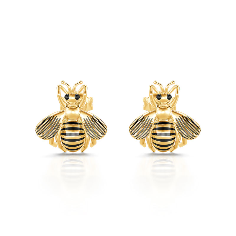 Jeulia "Guide the Life" Honey Bee Sterling Silver Earrings