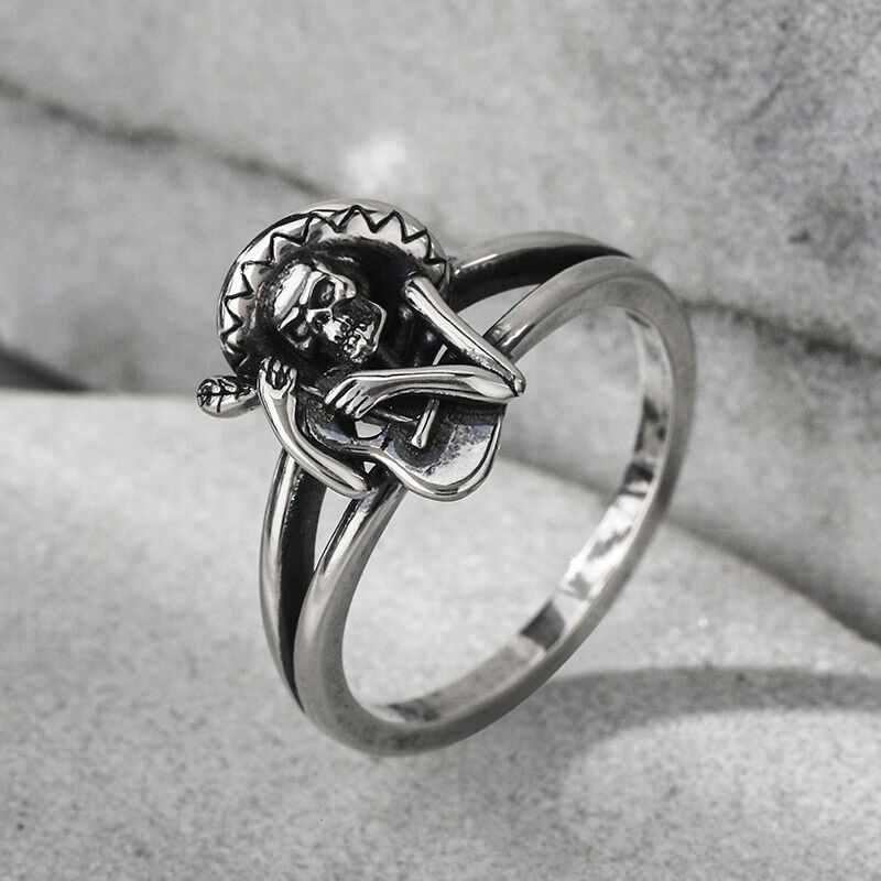 Jeulia "Day of The Dead" Skull Sterling Silver Ring
