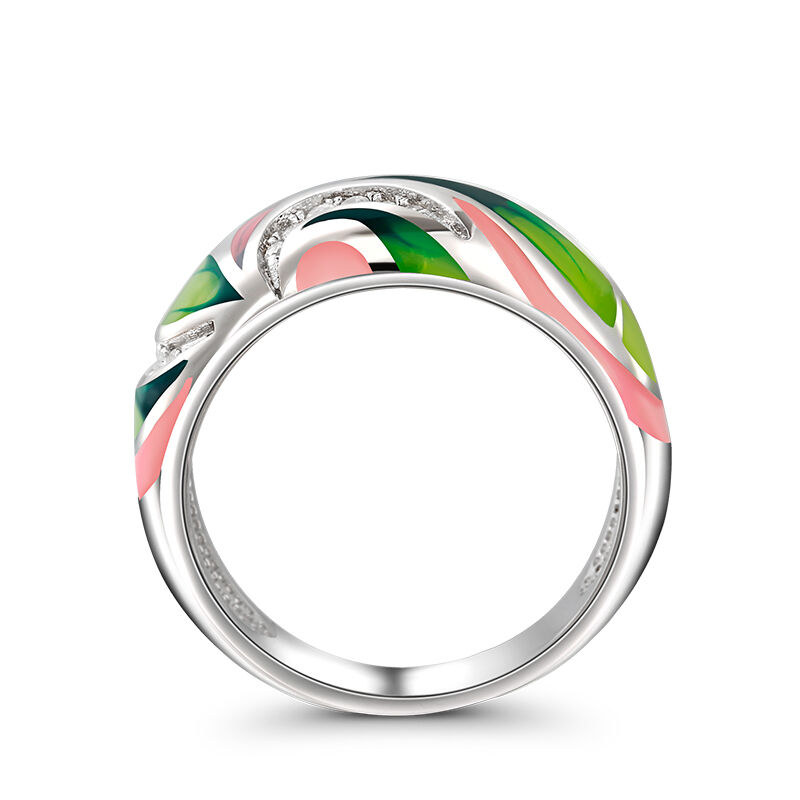 Dreamy Garden "Summer Style" Enamel Sterling Silver Women's Band