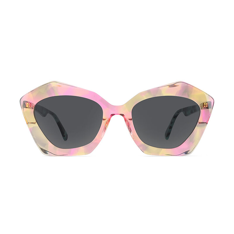 Jeulia "Free Fall" Geometric Pink Polarized Women's Sunglasses