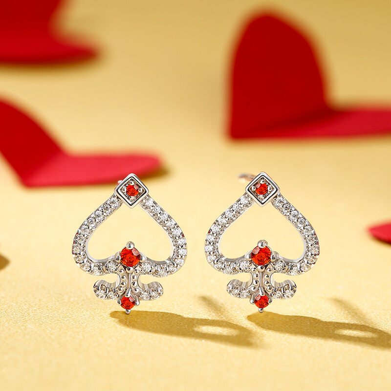 Jeulia "Mystical World" Poker Ace of Spades Sterling Silver Jewelry Set