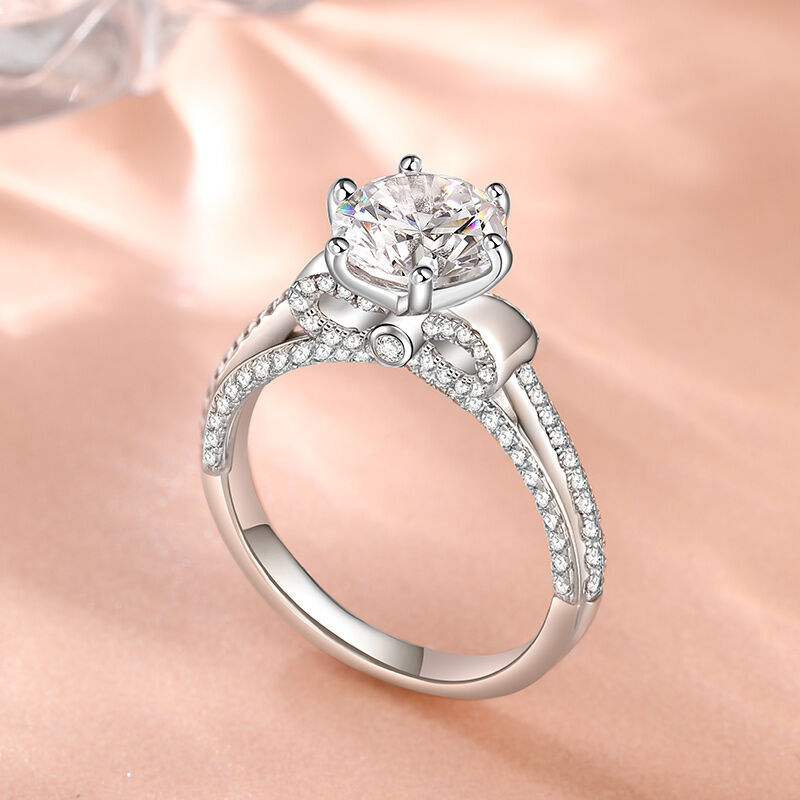 Jeulia Simple Bowknot Custom Solitaire Engagement Ring