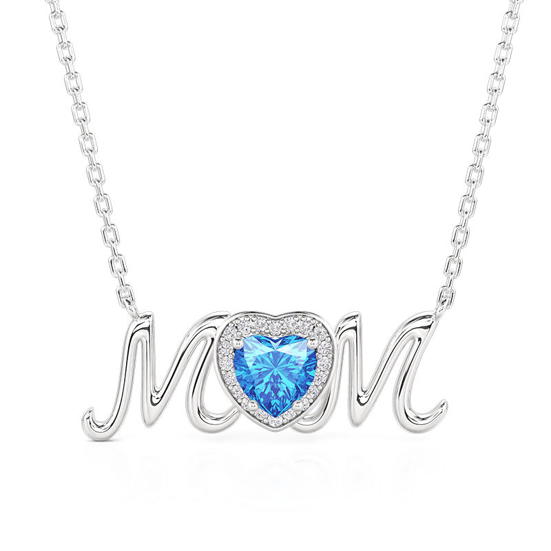 Jeulia Collar de Corazón con Piedra de Nacimiento para el Amor de Mamá