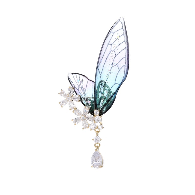 Jeulia Butterfly Wing Design Pear Cut Brooch