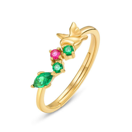 Jeulia Dove Design Sterling Silver Adjustable Open Ring