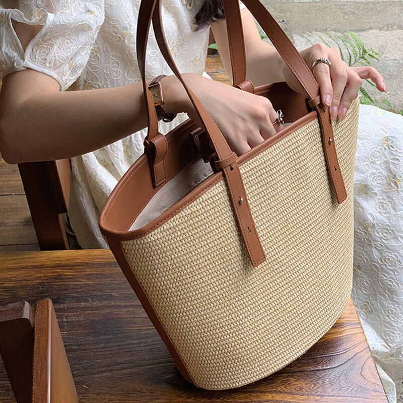 Jeulia Luksusowe torby ze słomy Francuskie kosze Tote Bag