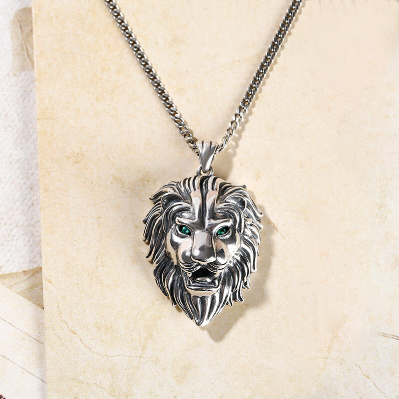 Jeulia Lion Sterling Silver Men's Necklace