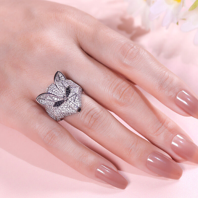 Jeulia "Wise Fox" Sterling Silver Ring