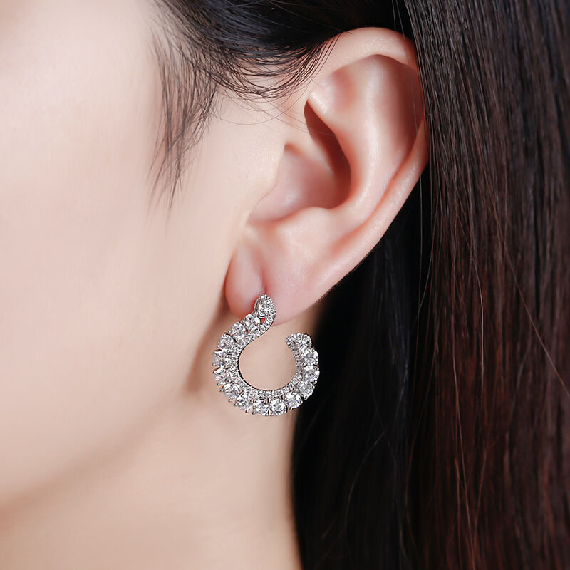 Jeulia Classic Sterling Silver Hoop Earrings