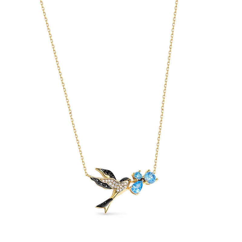 Jeulia Spring Swallow Sterling Silver Necklace