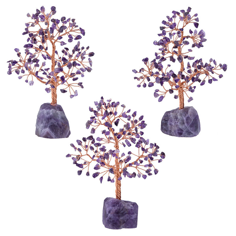 Jeulia "Vibrations paisibles" Arbre Feng Shui Naturel Améthyste Cristal Violet