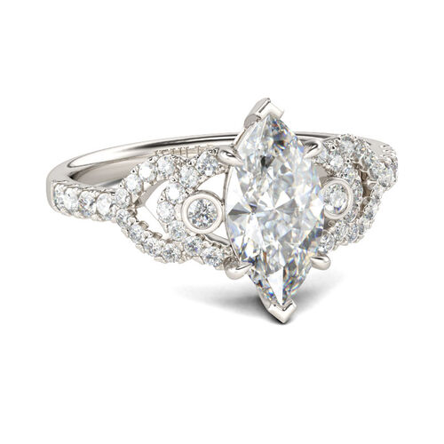 Jeulia Classic Marquise Cut Sterling Silver Ring