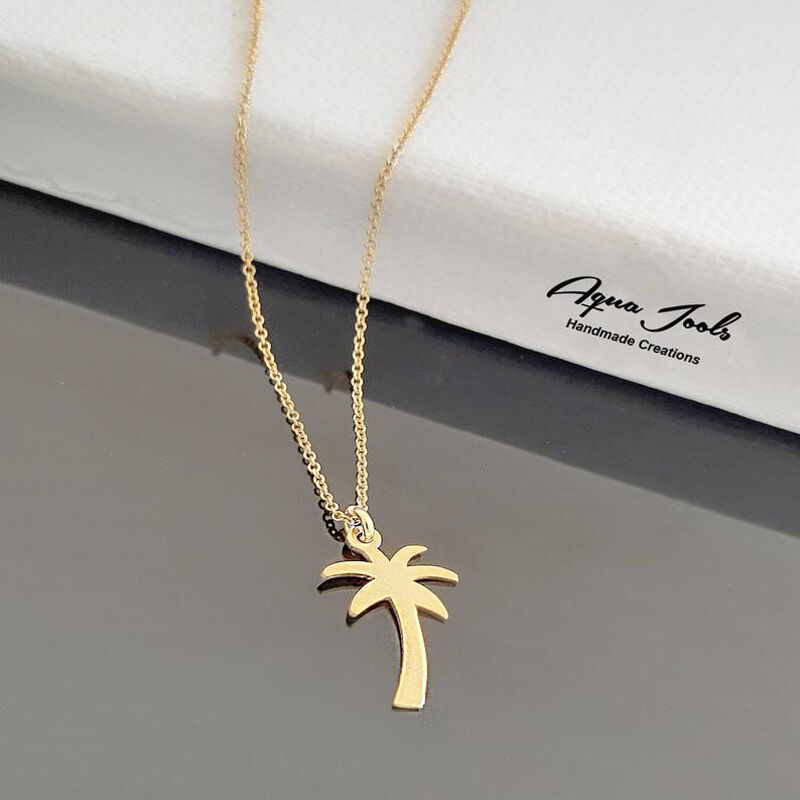 Jeulia "I’m Cool" Palm Tree Sterling Silver Necklace