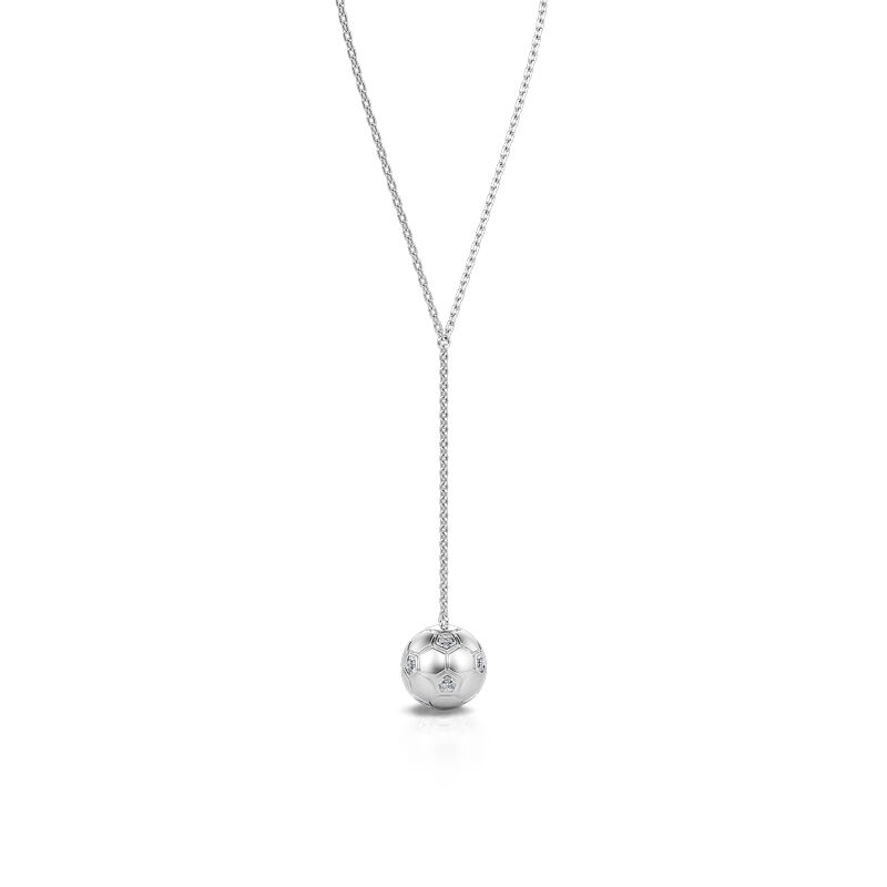Jeulia "I Love Football" Sterling Silver Necklace