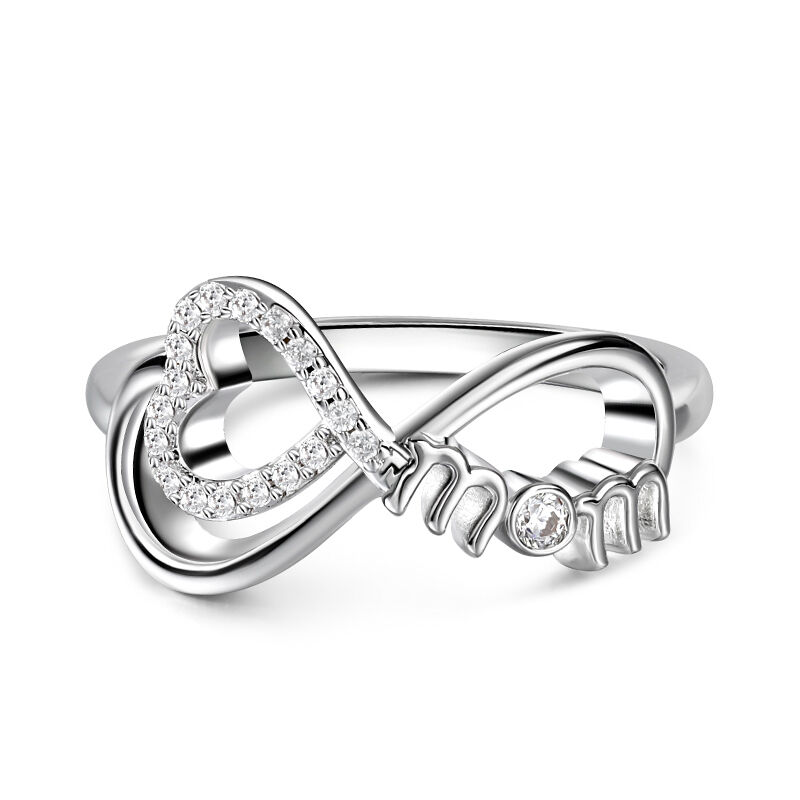 Jeulia "Infinity Love" Mom Heart Sterling Silver Ring