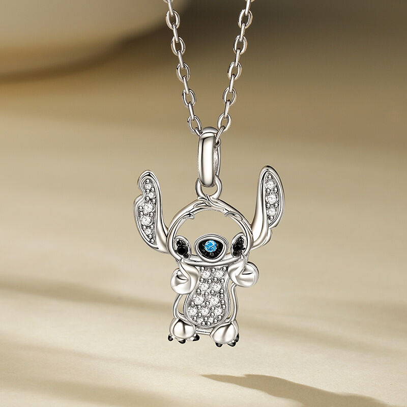 Jeulia "Too Cute Black Eyes" Little Monster Necklace Sterling Silver