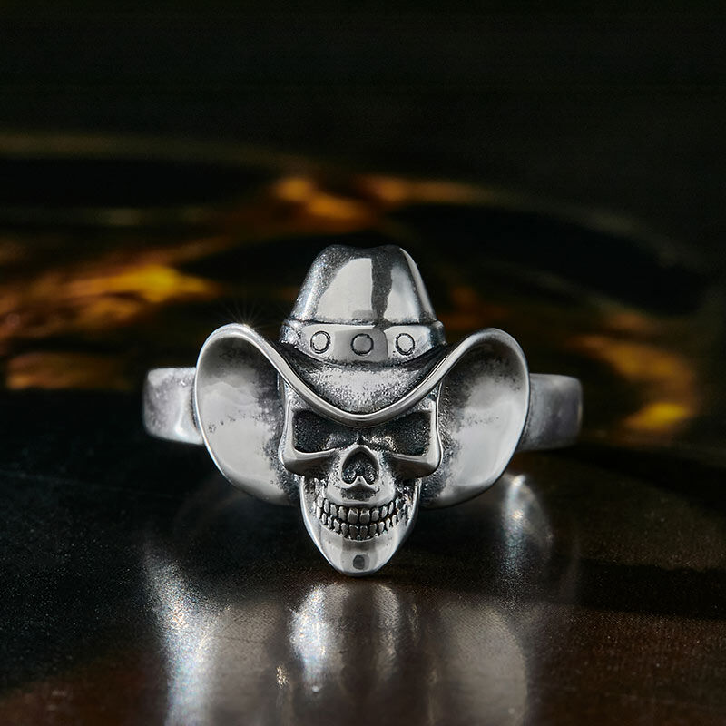 Jeulia "Cowboy" Totenkopf Sterling Silber Ring