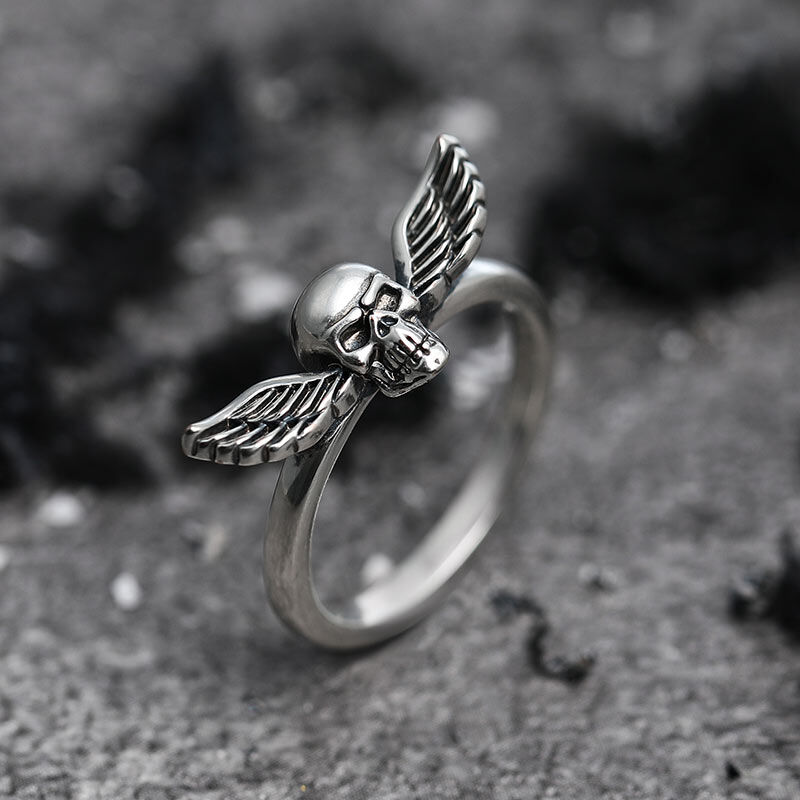 Jeulia "Angelic Skull" Sterling Silver Ring