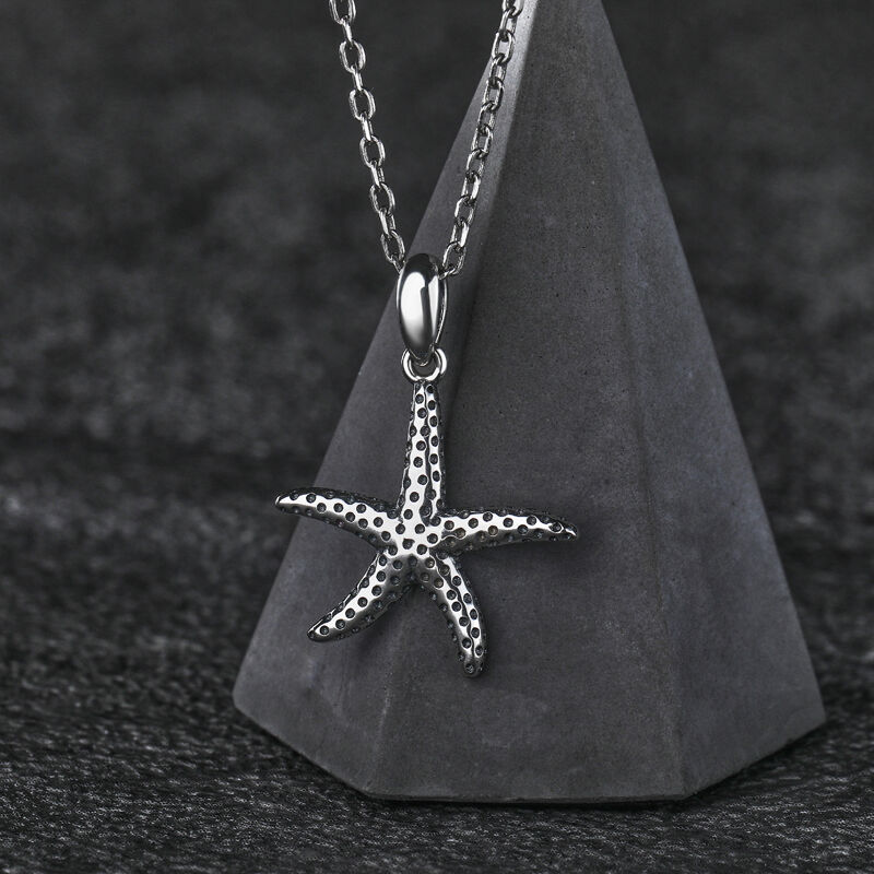 Jeulia Collar de plata de ley con estrella de mar