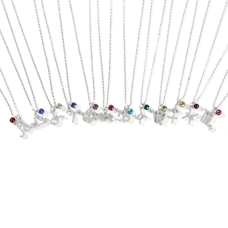 Jeulia Constellation Sterling Silver Personalized Necklace With Birthstone