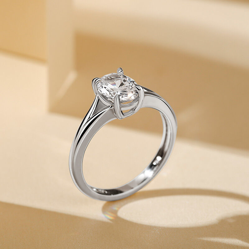 Jeulia Oval Cut Solitaire Sterling Silver Ring