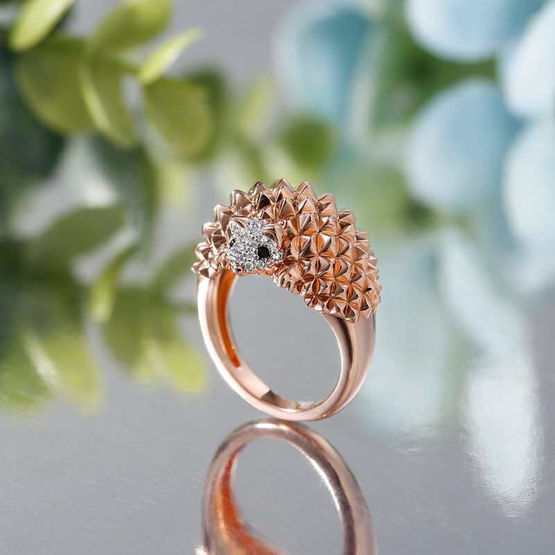 جوليا خاتم من الفضة الإسترليني بتصميم قنفذ "هدية قيمة"