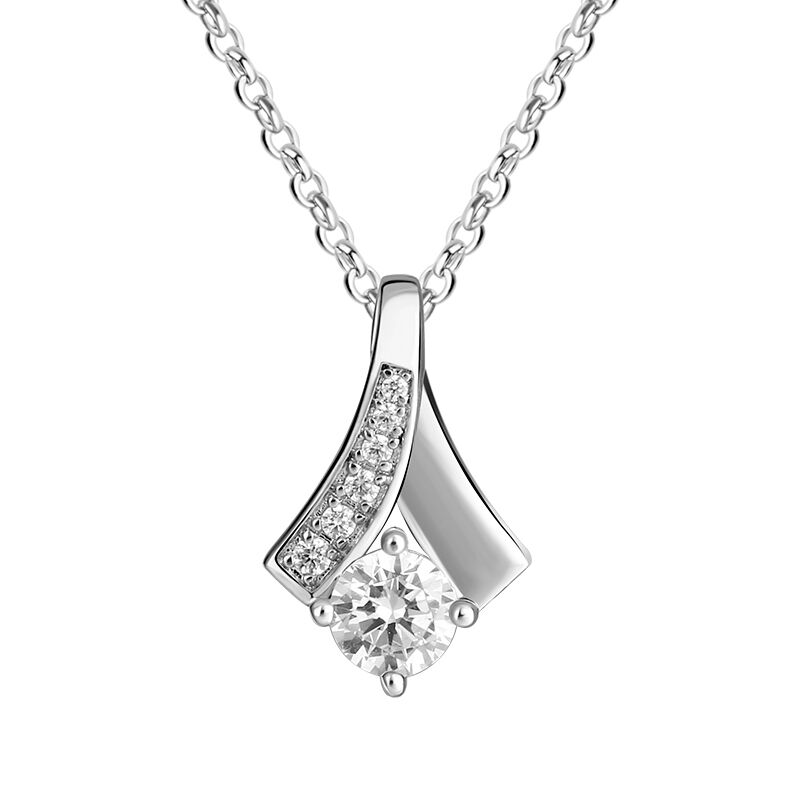 Jeulia "Best Wishes" Personalized Sterling Silver Necklace