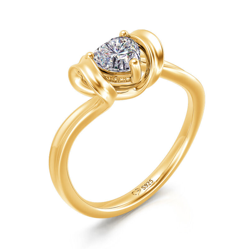 جوليا خاتم القلب الذهبي الشريط "التفاف حبي" من الفضة الإسترليني