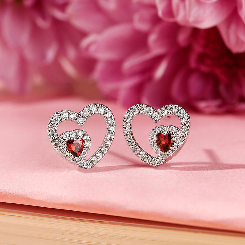 Jeulia "Brilliance Love" Heart Cut Sterling Silver Jewelry Set