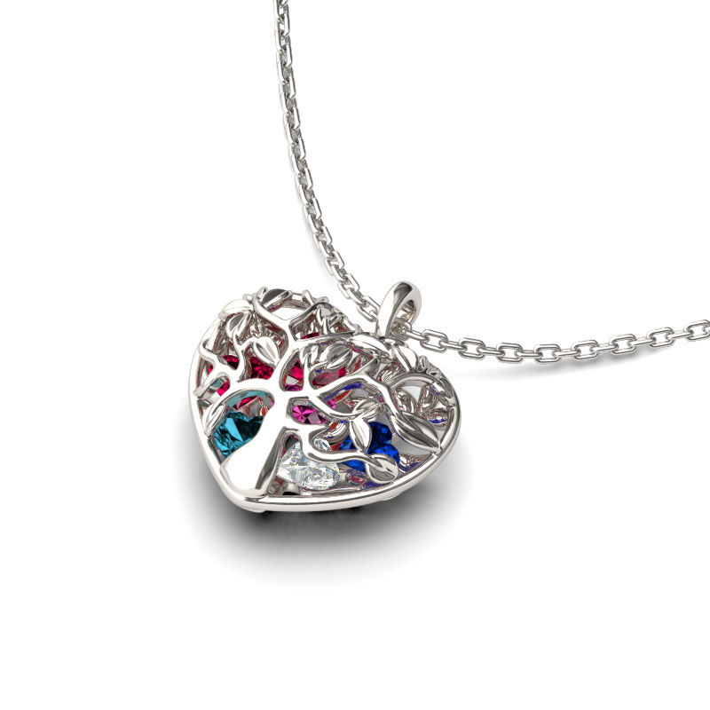 Jeulia Birthstone Heart Pendant Necklace