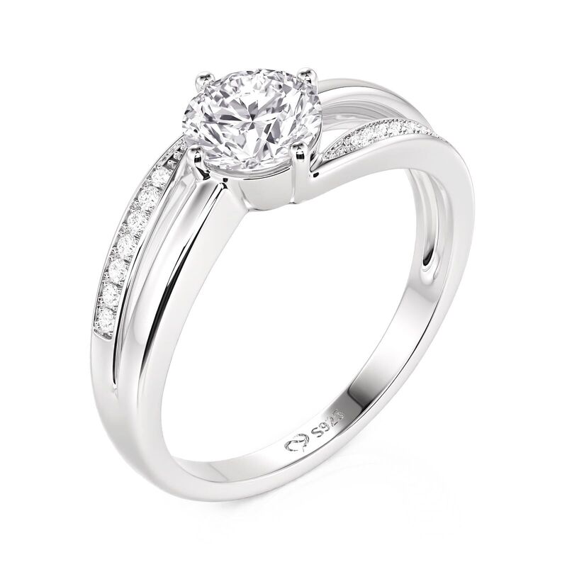 Jeulia Bague de Mariage Bypass Simple en Argent Sterling