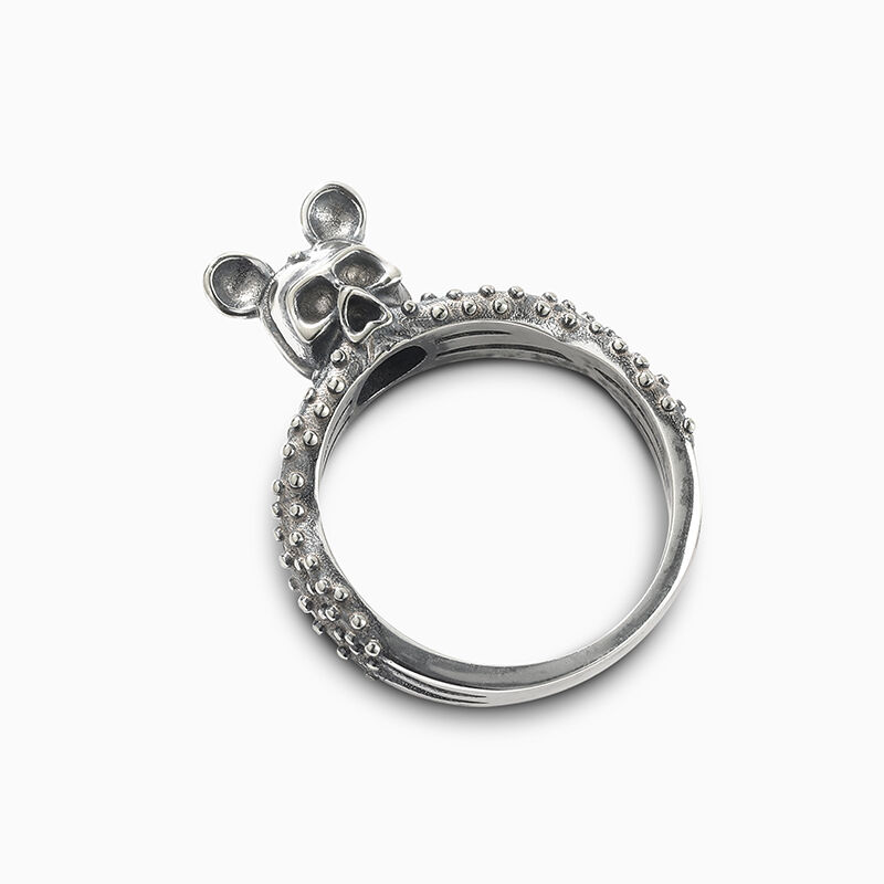 جوليا خاتم جمجمة الأخطبوط ماوس من الفضة الإسترليني