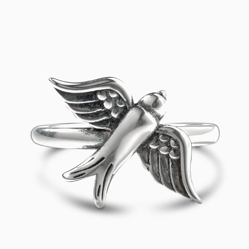 Jeulia "Flying Swallow" fågel sterling silver ring