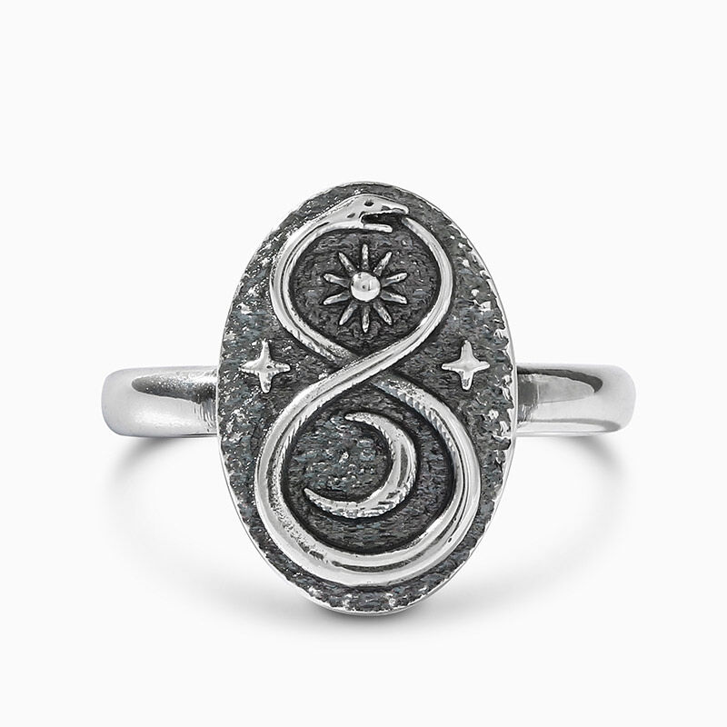 Jeulia "Celestial" Ouroboros Sterling Silver Ring