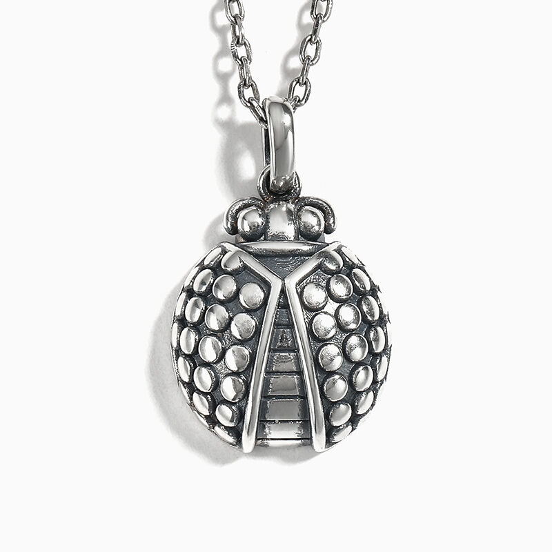 Jeulia Ladybug Design Sterling Silver Necklace