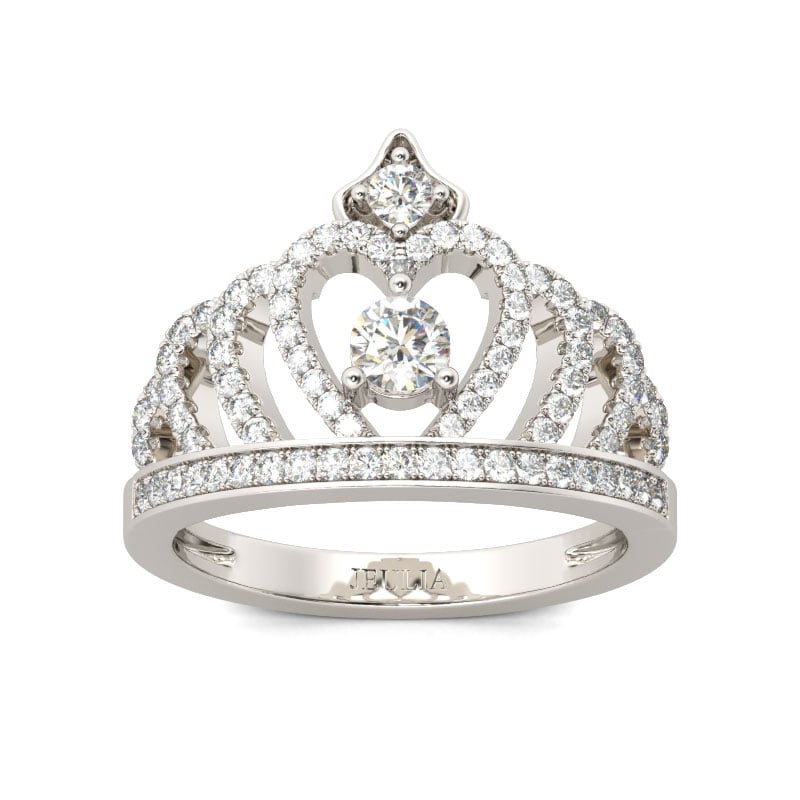 Jeulia Classic Crown Sterling Silver Ring