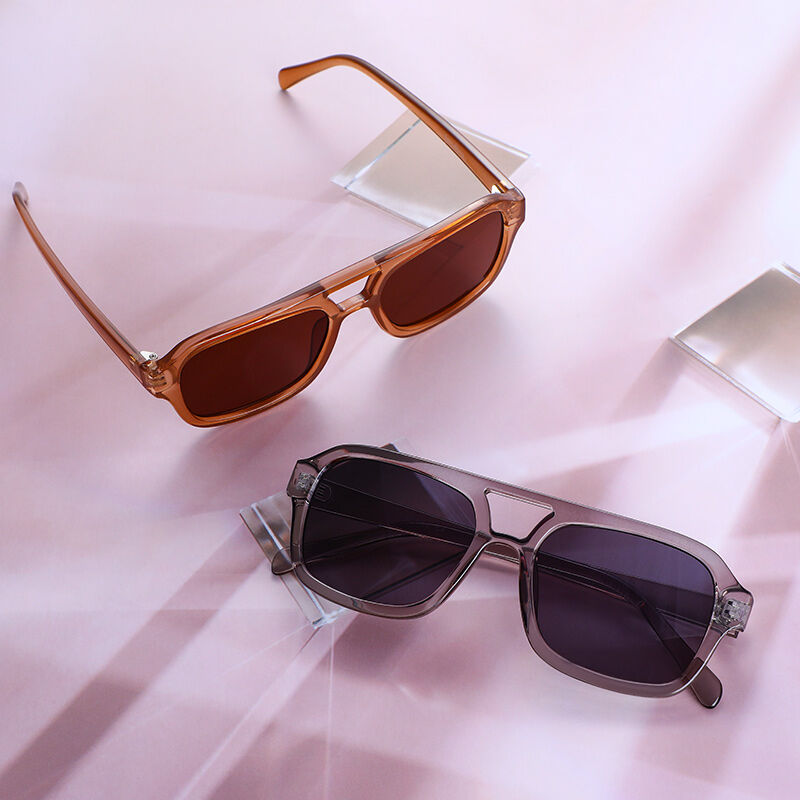 جوليا نظارة شمسية مستطيلة الشكل باللون البني للجنسين